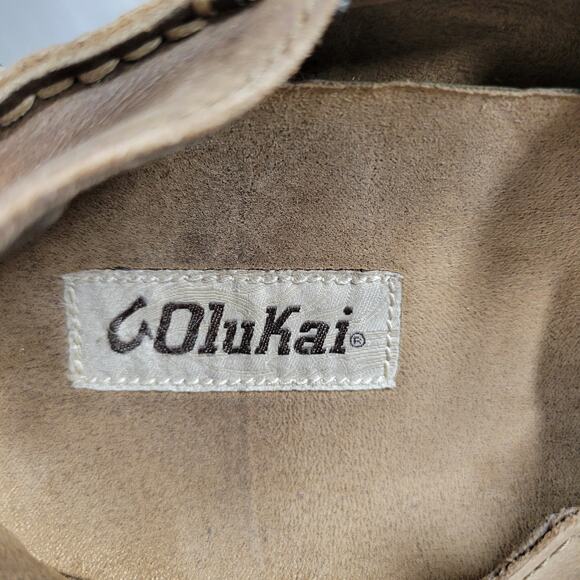 OluKai‎ Moala Shoes Mens 13M Brown Classic Leather Slip On Loafer - Picture 2 of 15